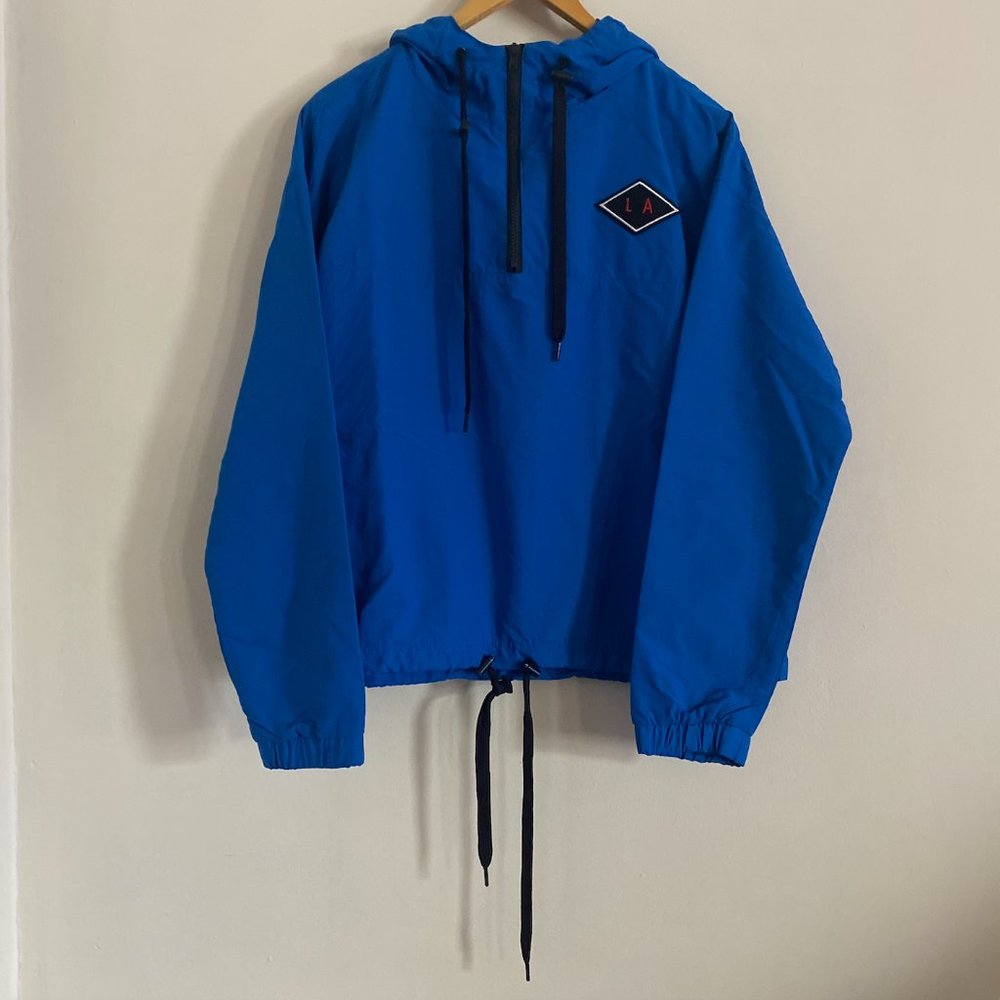NEW Retro Blue Pullover Quarter Zip Windbreaker
